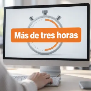 Pasajera ante el panel de salidas que revisa su indemnización por retraso de vuelo tras tres horas de espera
