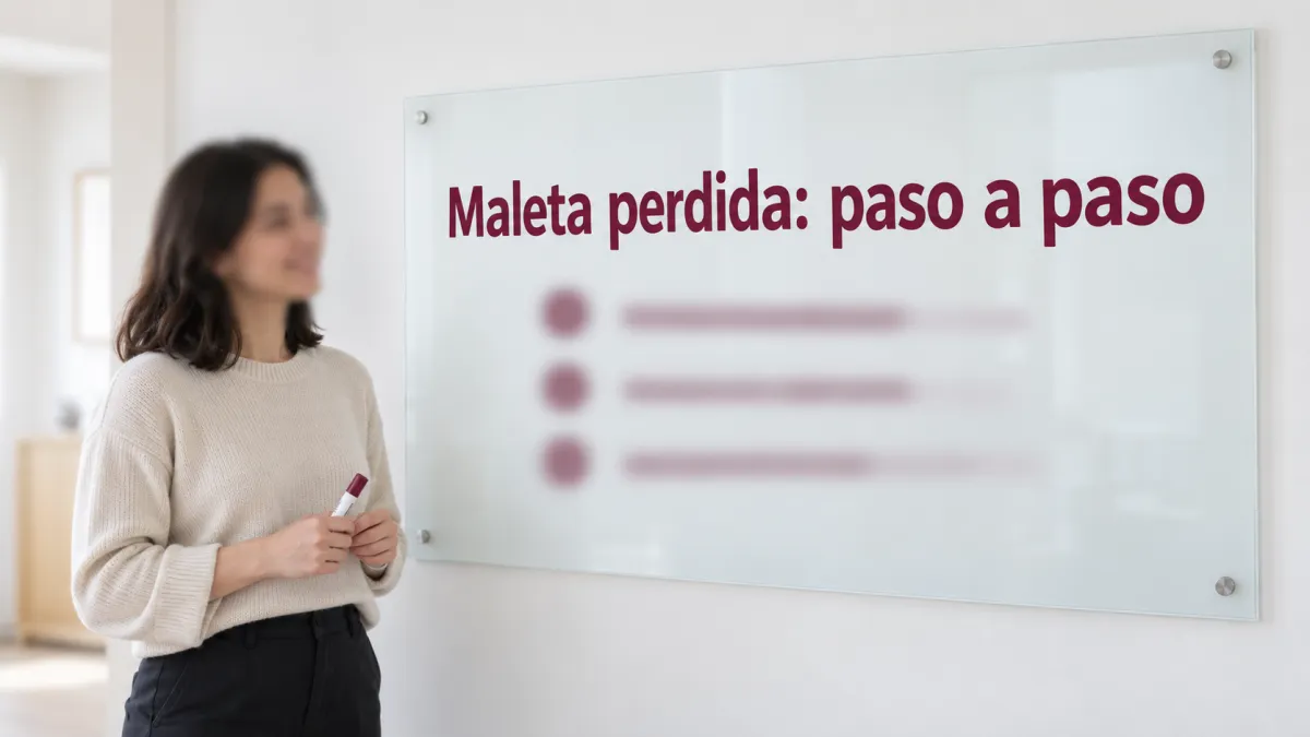 Maleta perdida con Ryanair: cinta de equipajes vacía y pasajero revisando su tarjeta de embarque