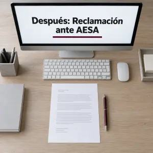 Documentos y carta de reclamación preparados para enviar a la aerolínea tras un retraso