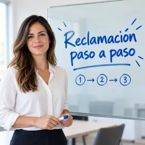 Pasajero preparando los documentos de su reclamación por overbooking en casa