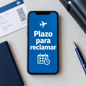 Calendario y billete de avión para calcular el plazo de una reclamación por overbooking