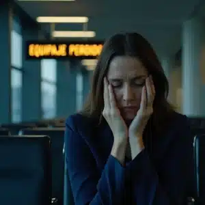 Abogado revisa expediente y recibos para demanda por retraso