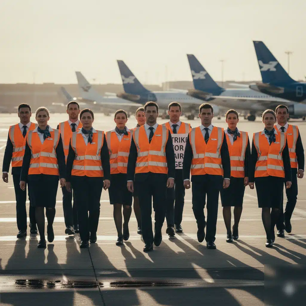 Pasajeros esperando su vuelo de EasyJet cancelado por huelga en el aeropuerto