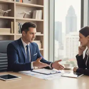 Mesa de trabajo con portátil, billetes de avión y justificantes de gastos listos para una reclamación profesional por vuelo cancelado